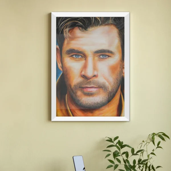 Paper frame Painting Handmade Pictures of Chris Hemsworth Pencil Colour